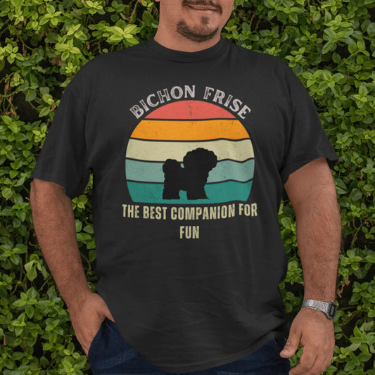 Unisex Bichon Frise T-Shirt for Dog Owners:"The Best Companion For Fun"
