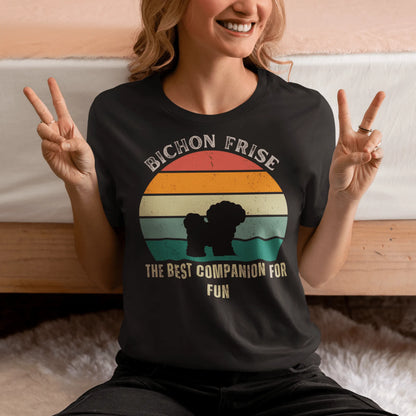 Unisex Bichon Frise T-Shirt for Dog Owners:"The Best Companion For Fun"
