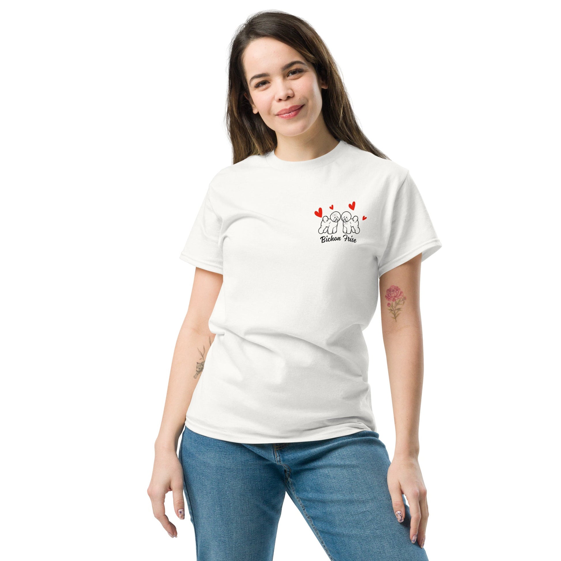 "Valentine's Day for women and men"-Unisex Bichon Frise T-Shirt for Dog Owners